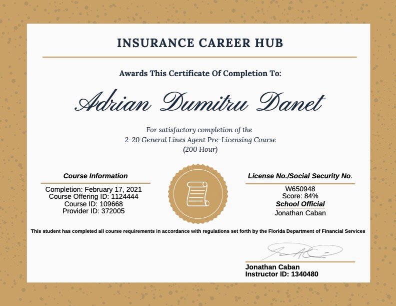200 hrs 2-20 Insurance Course