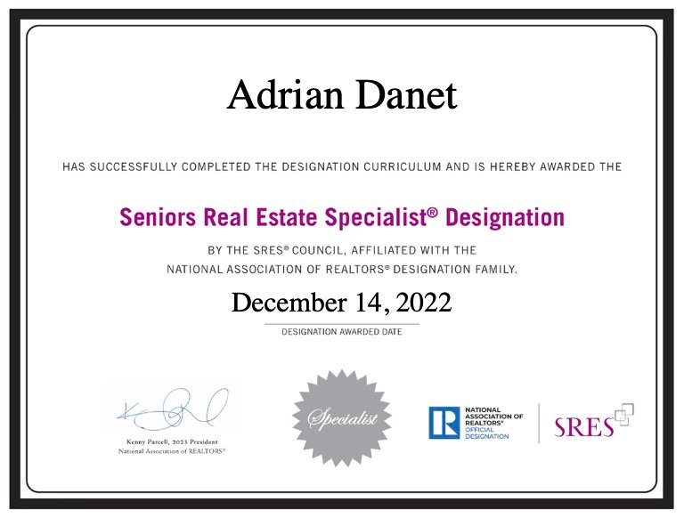 Seniors Real Estate Specialist Designation